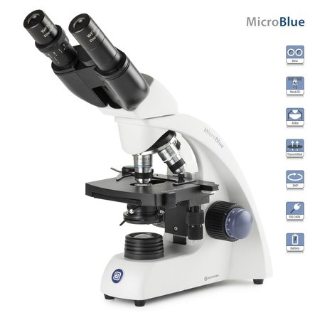 EUROMEX MicroBlue 40X-1600X Binocular High-Quality Entry-Level Portable Compound Microscope MB1152A